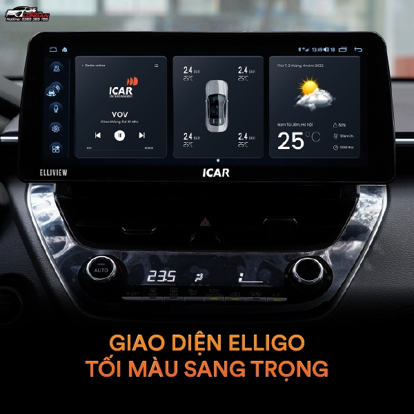 Màn hình android liền cam 360 ICAR Elliview Q4M